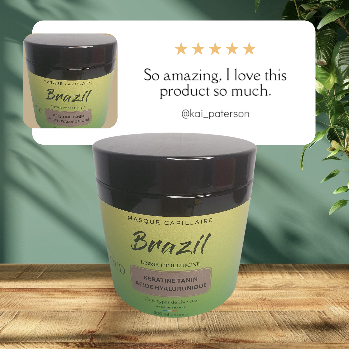 Masque Brésilien Kératine & Tanin – Réparation & Lissage Naturel