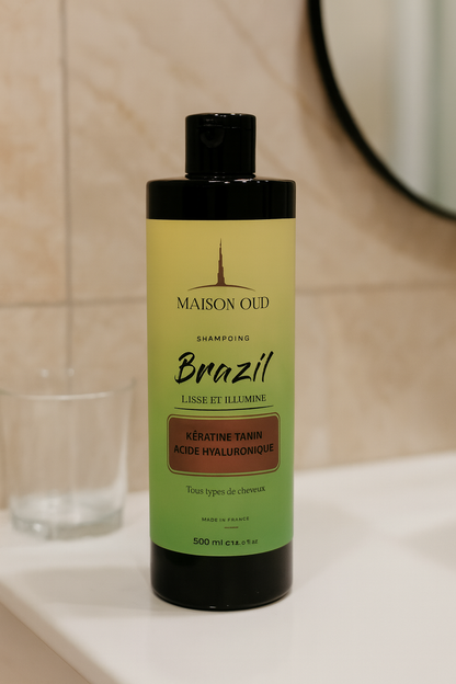Kit Lissage et Brillance MAISON OUD Brazil : Shampoing & Masque Kératine & Tanin (2x 500ml)