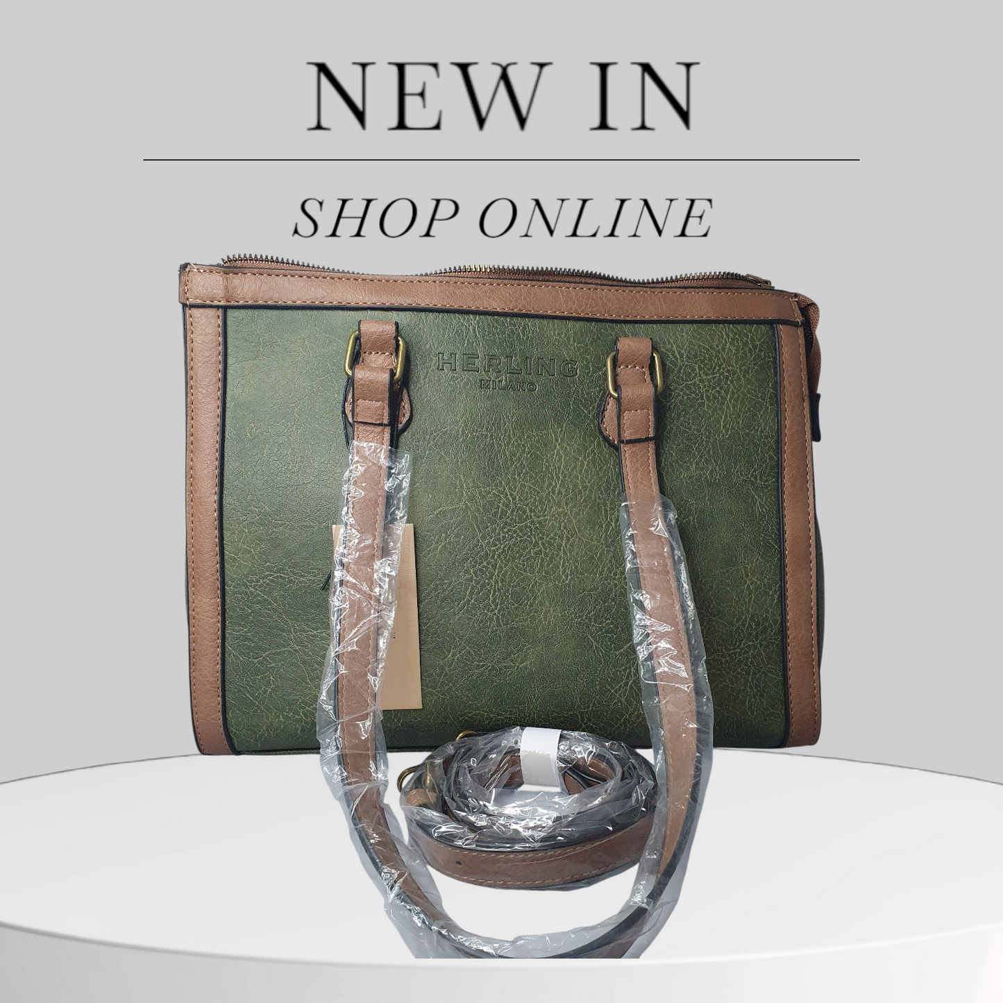 Sac de Ville Élégance Milanaise Vert et Camel